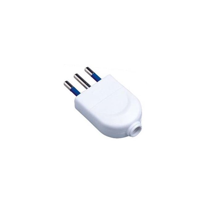 Enchufe Macho 2p+T 10a 250v Blanco